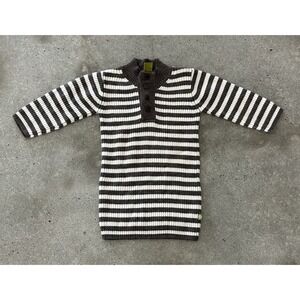 Nui Organic Merino Wool Striped Kids Sweater Dress Size 4Y